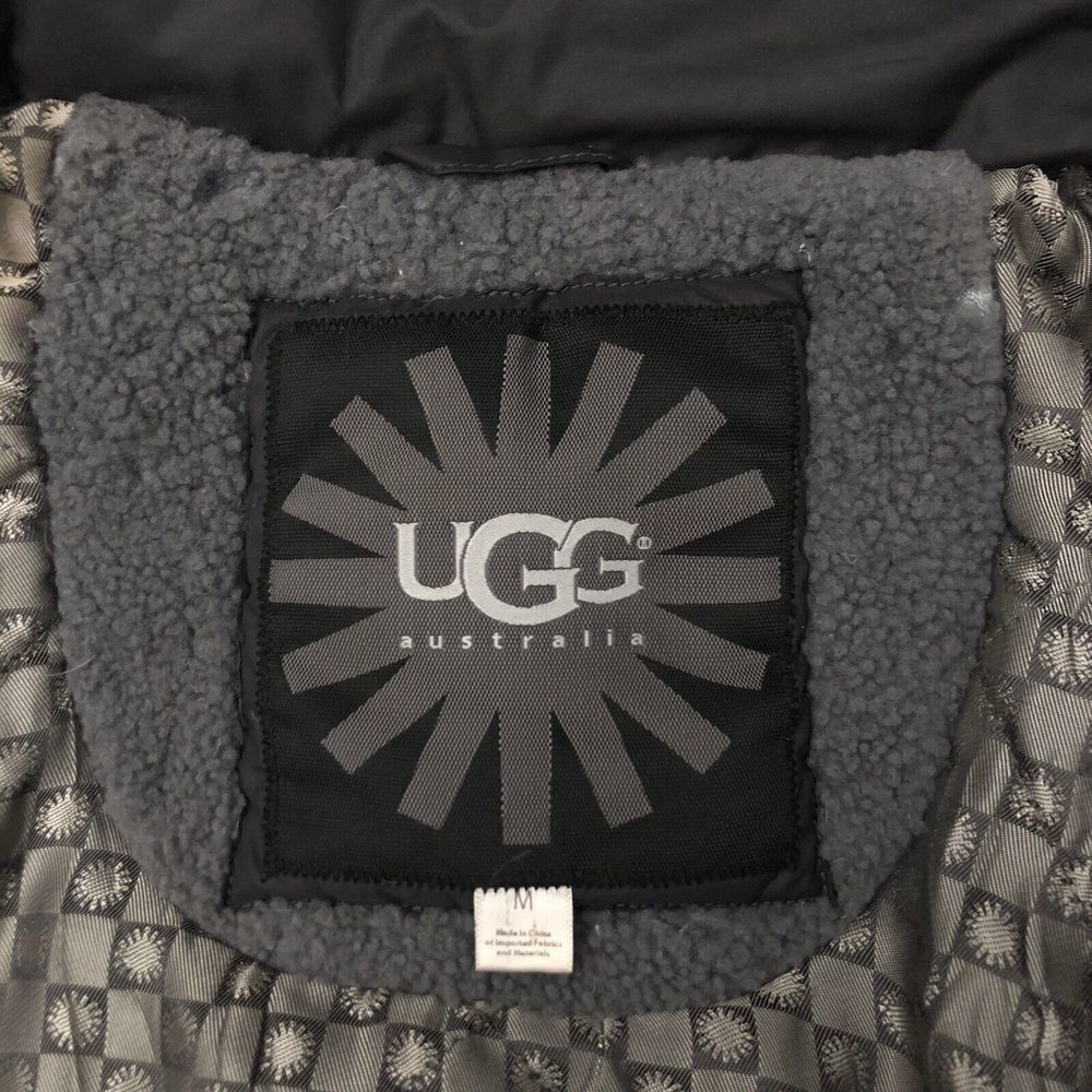UGG Lambskin 80/20 Duck Down Belted Hooded Mid Length Puffer Coat Woman Size M - Picture 10 of 16